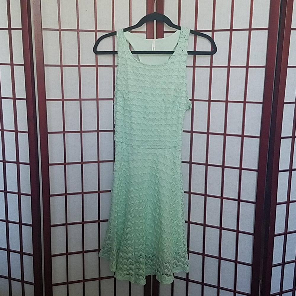 NWOT Seafoam green racerback lace dress. Size M. - Picture 1 of 2